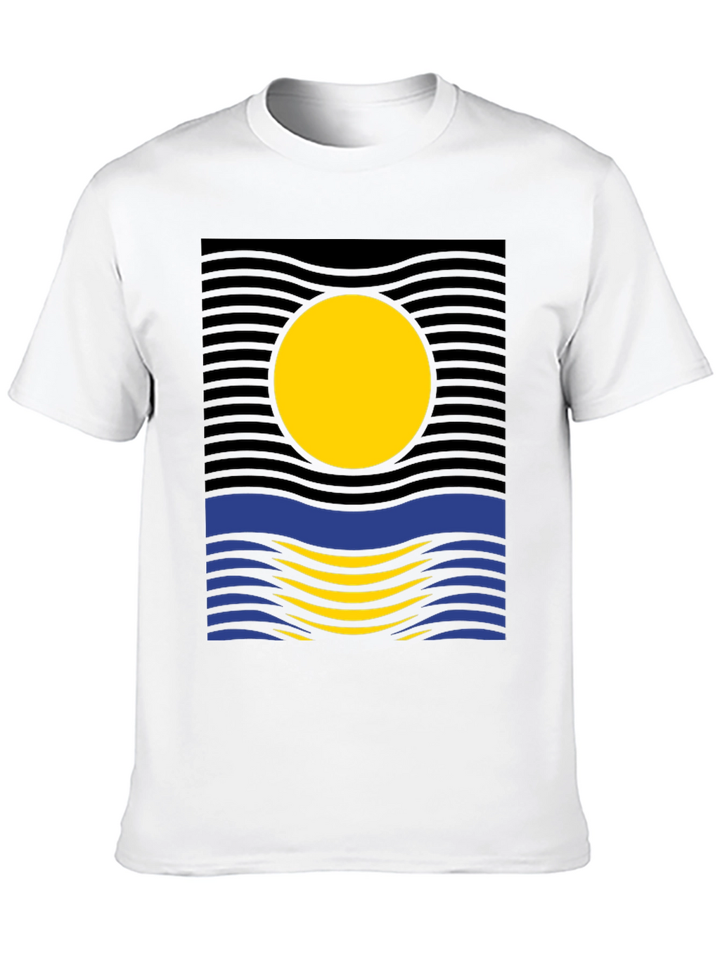 Sunset Wave Graphic Tee - Modern Design