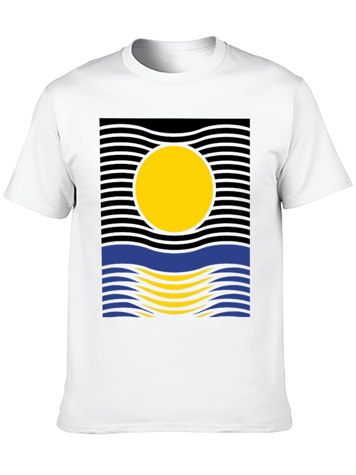 Sunset Wave Graphic Tee - Modern Design