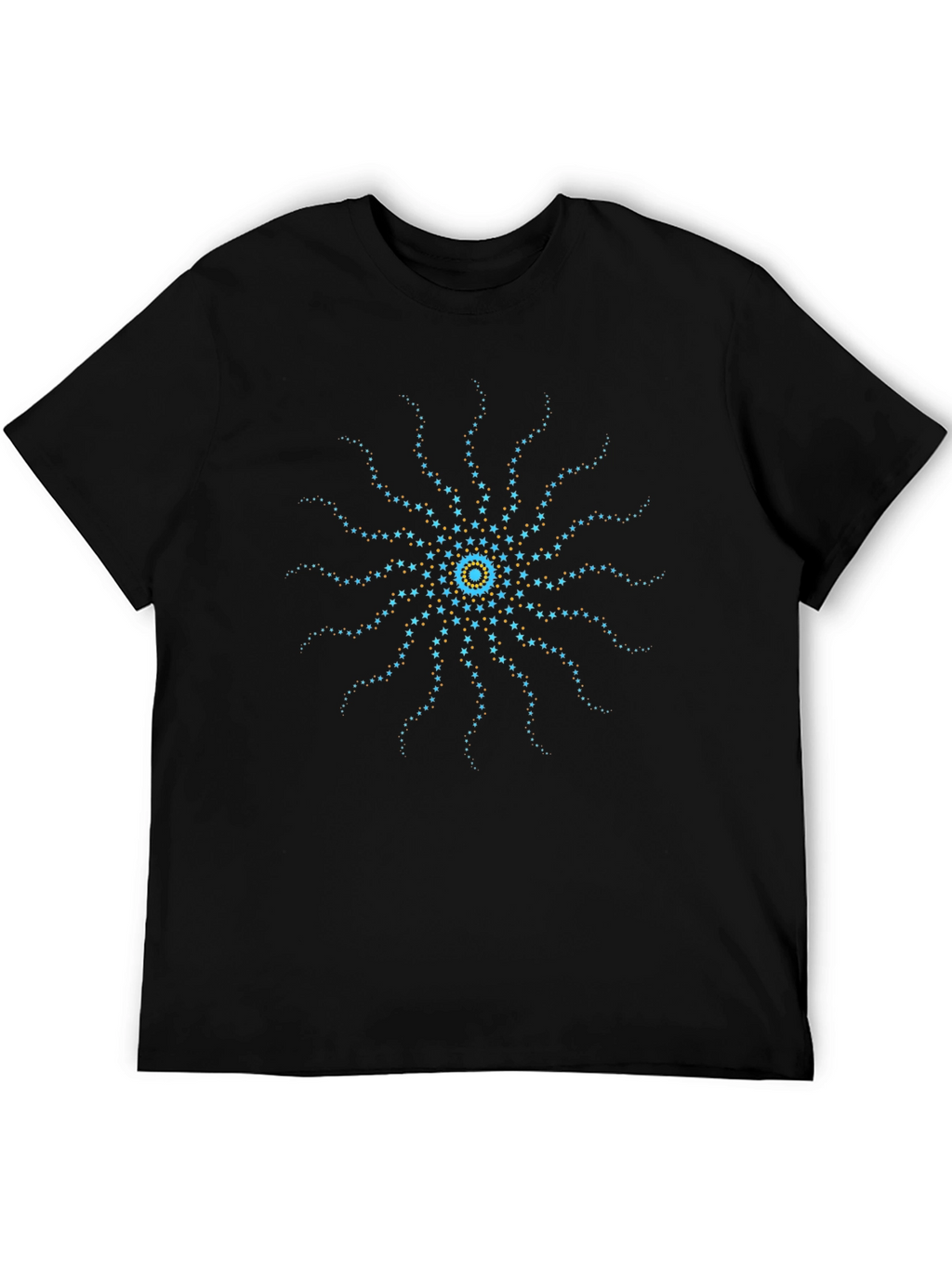 Starburst Graphic Tee - Black Cotton Blend T-Shirt