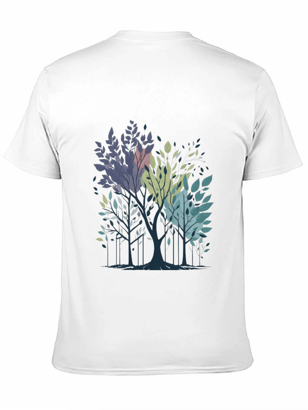 Abstract Trees Graphic Print Black T-Shirt