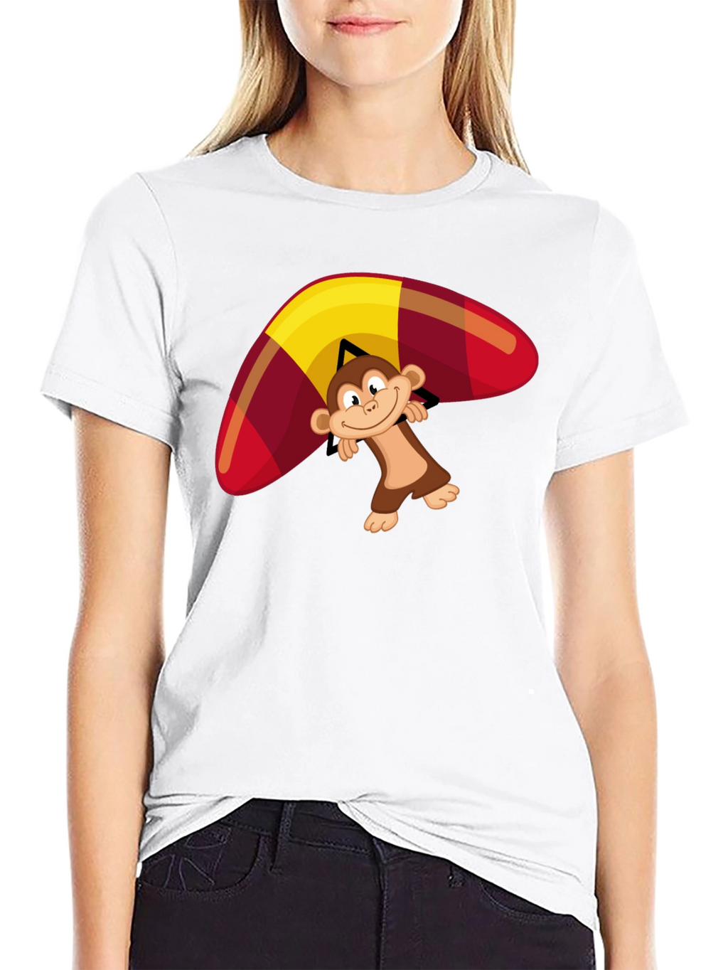 Monkey Hang Gliding Graphic T-Shirt