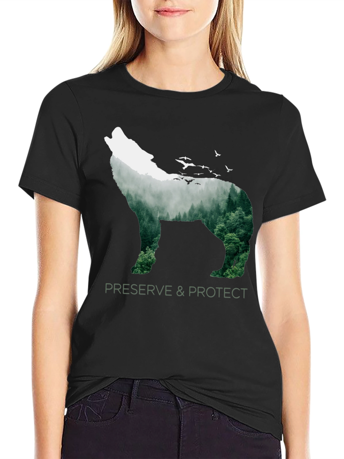 Wildlife Wolf Graphic Tee - Preserve & Protect