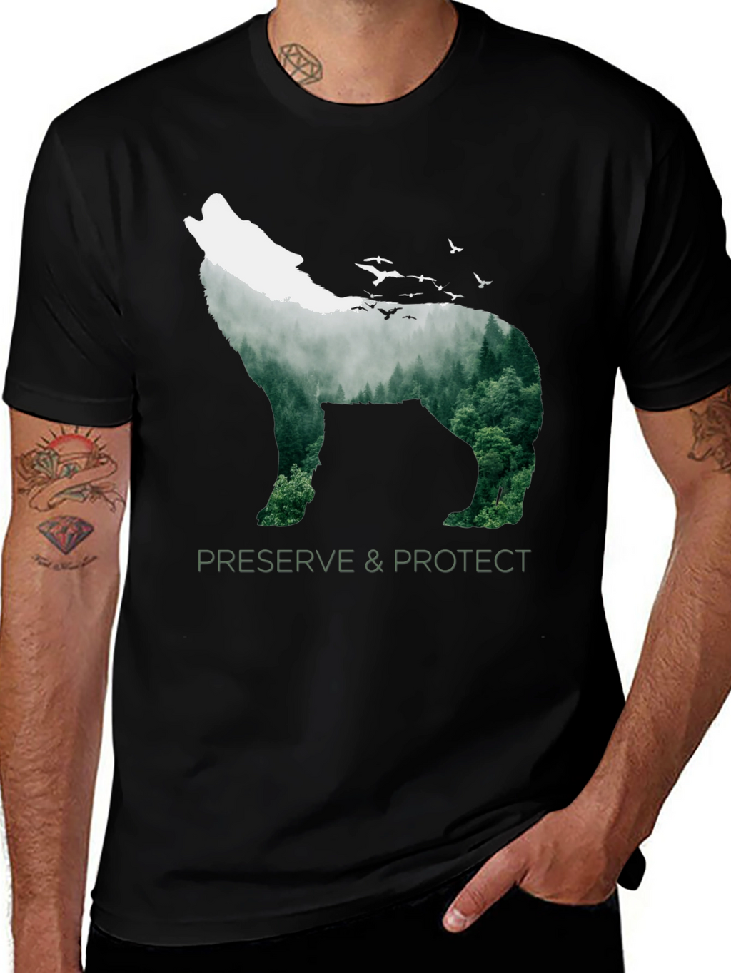 Wildlife Wolf Graphic Tee - Preserve & Protect