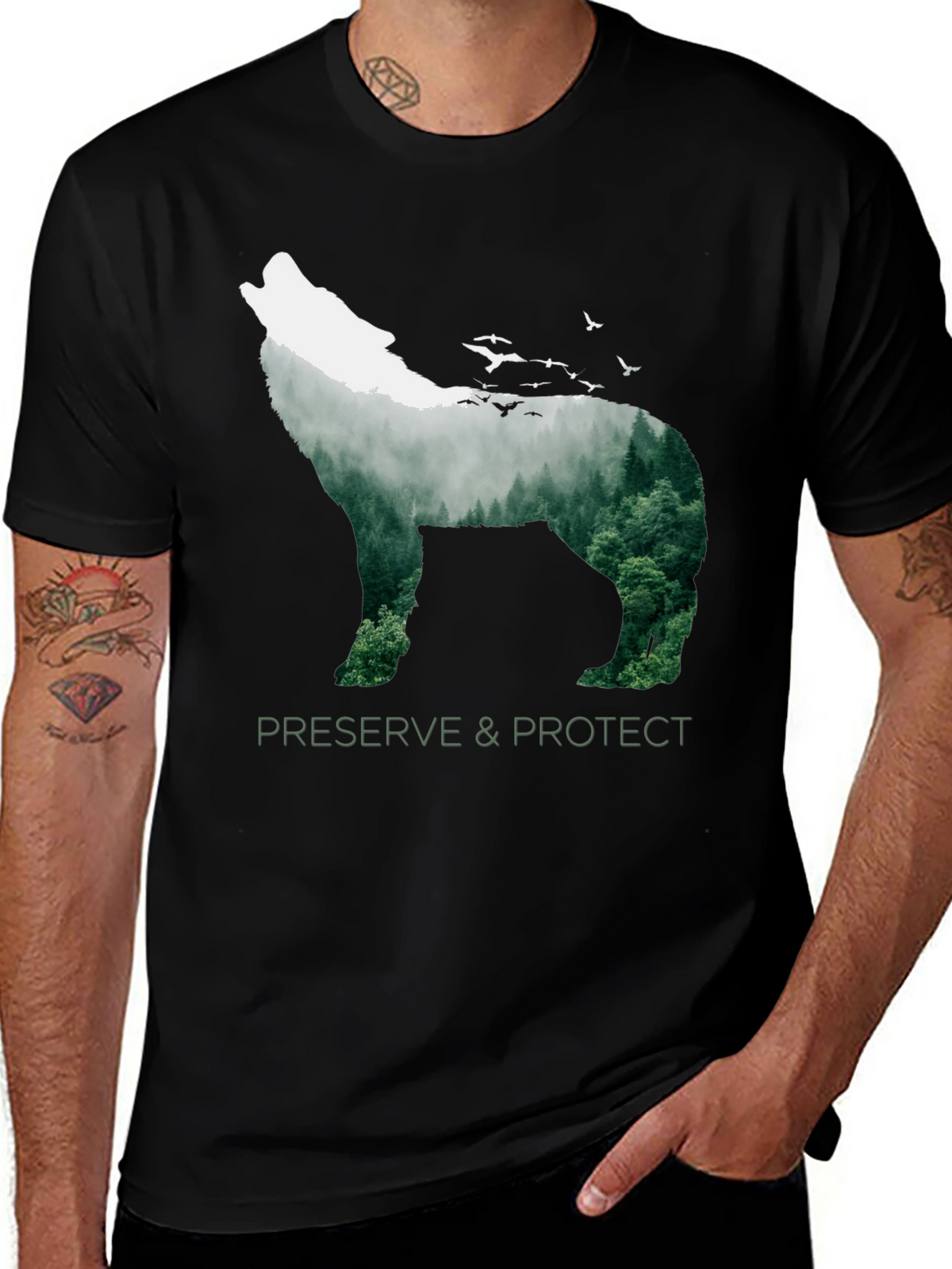Wildlife Wolf Graphic Tee - Preserve & Protect