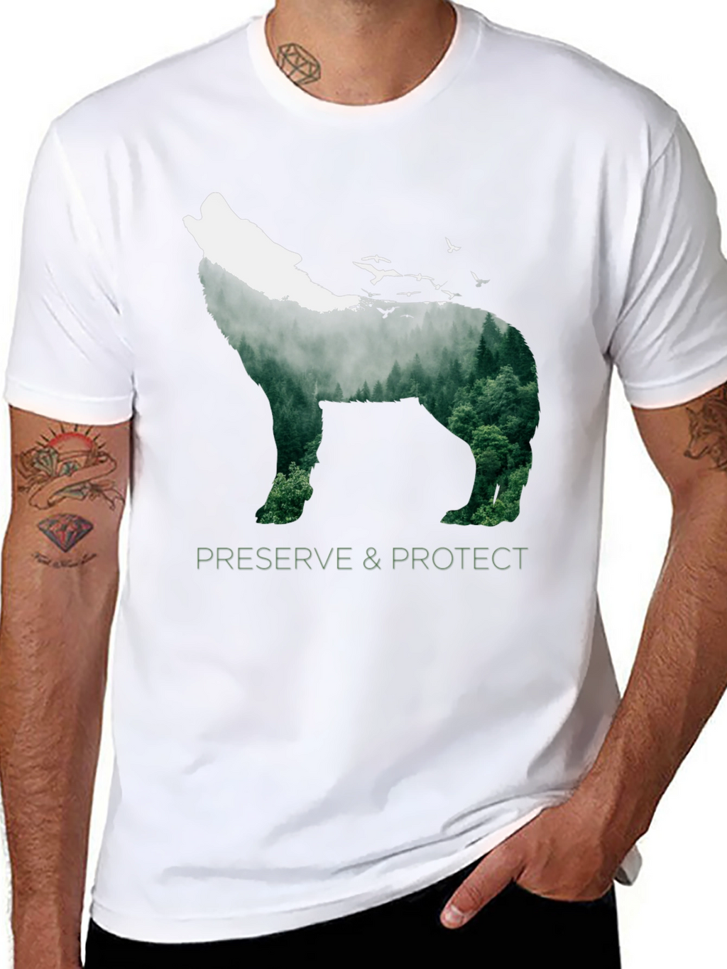 Wildlife Wolf Graphic Tee - Preserve & Protect