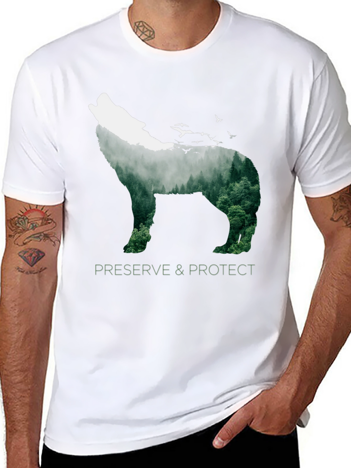 Wildlife Wolf Graphic Tee - Preserve & Protect