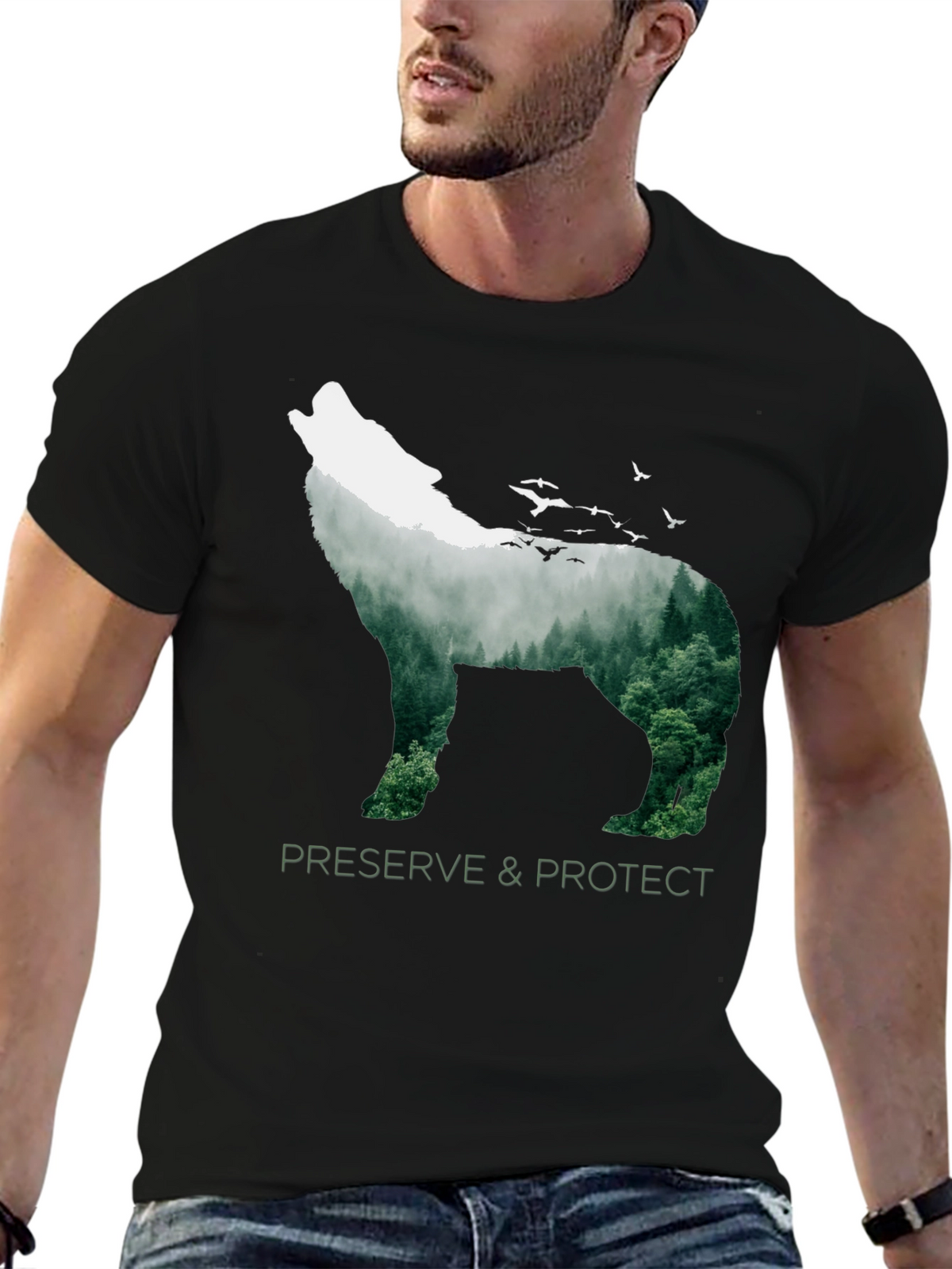 Wildlife Wolf Graphic Tee - Preserve & Protect
