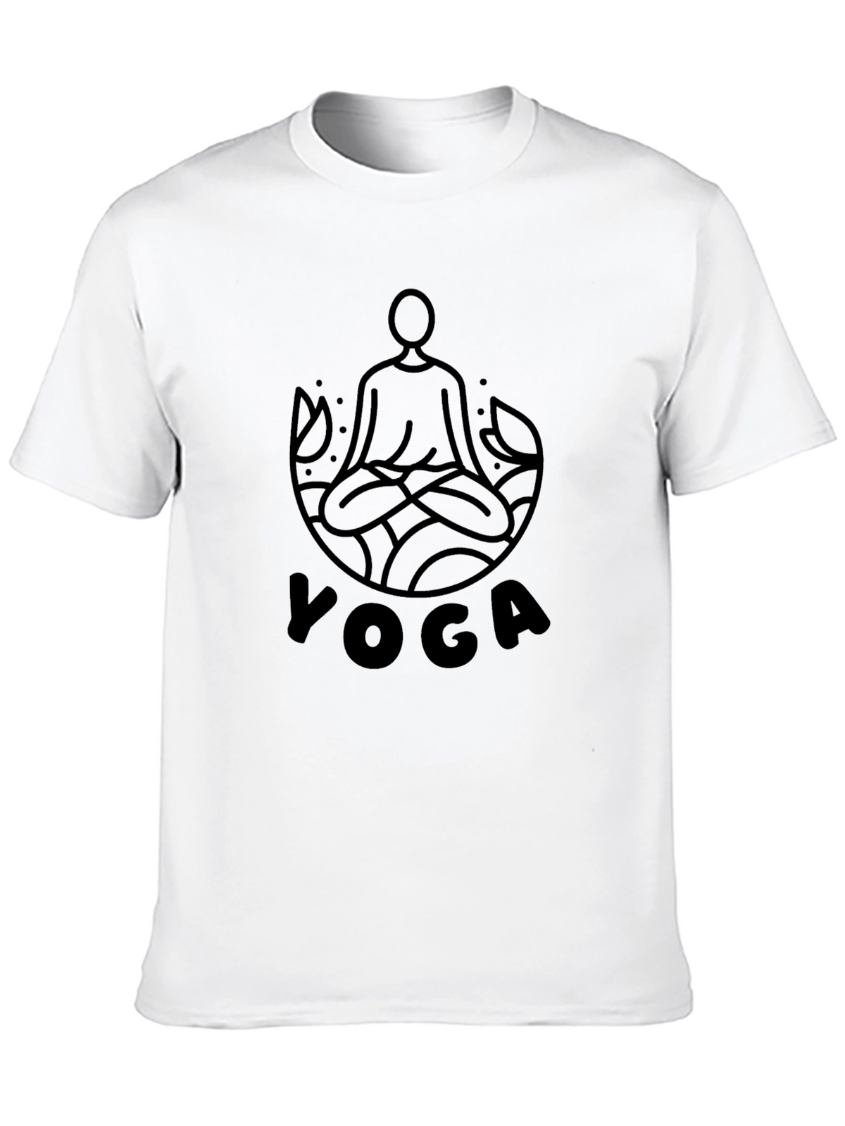 Yoga Meditation Graphic Tee - Black Cotton Comfort