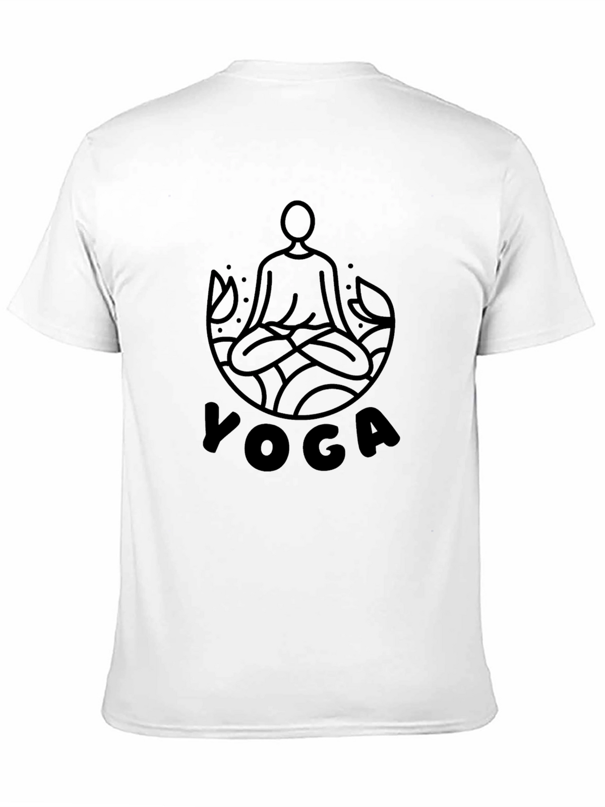 Yoga Meditation Graphic Tee - Black Cotton Comfort