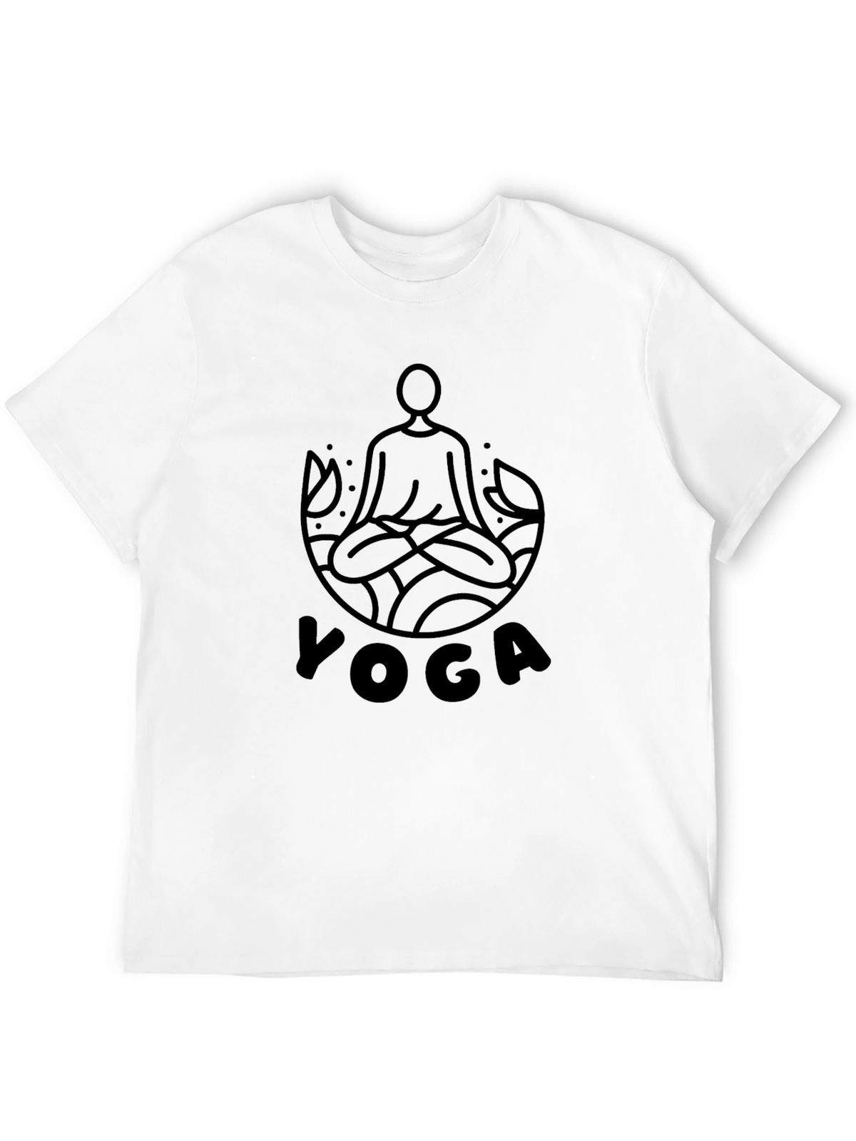 Yoga Meditation Graphic Tee - Black Cotton Comfort