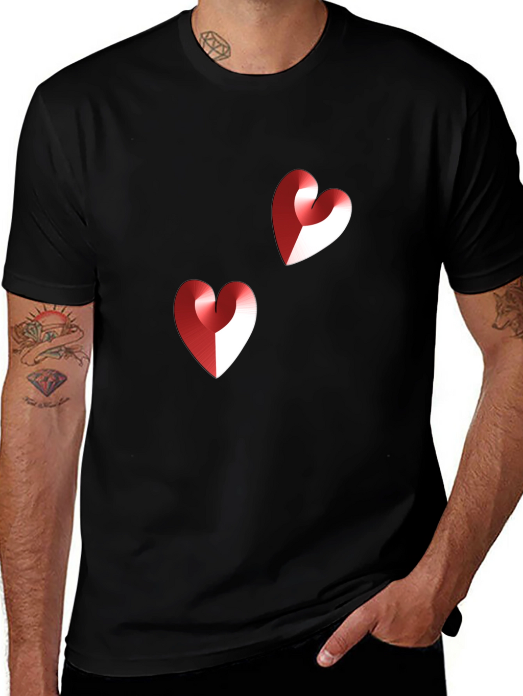 Heart Graphic Black T-Shirt