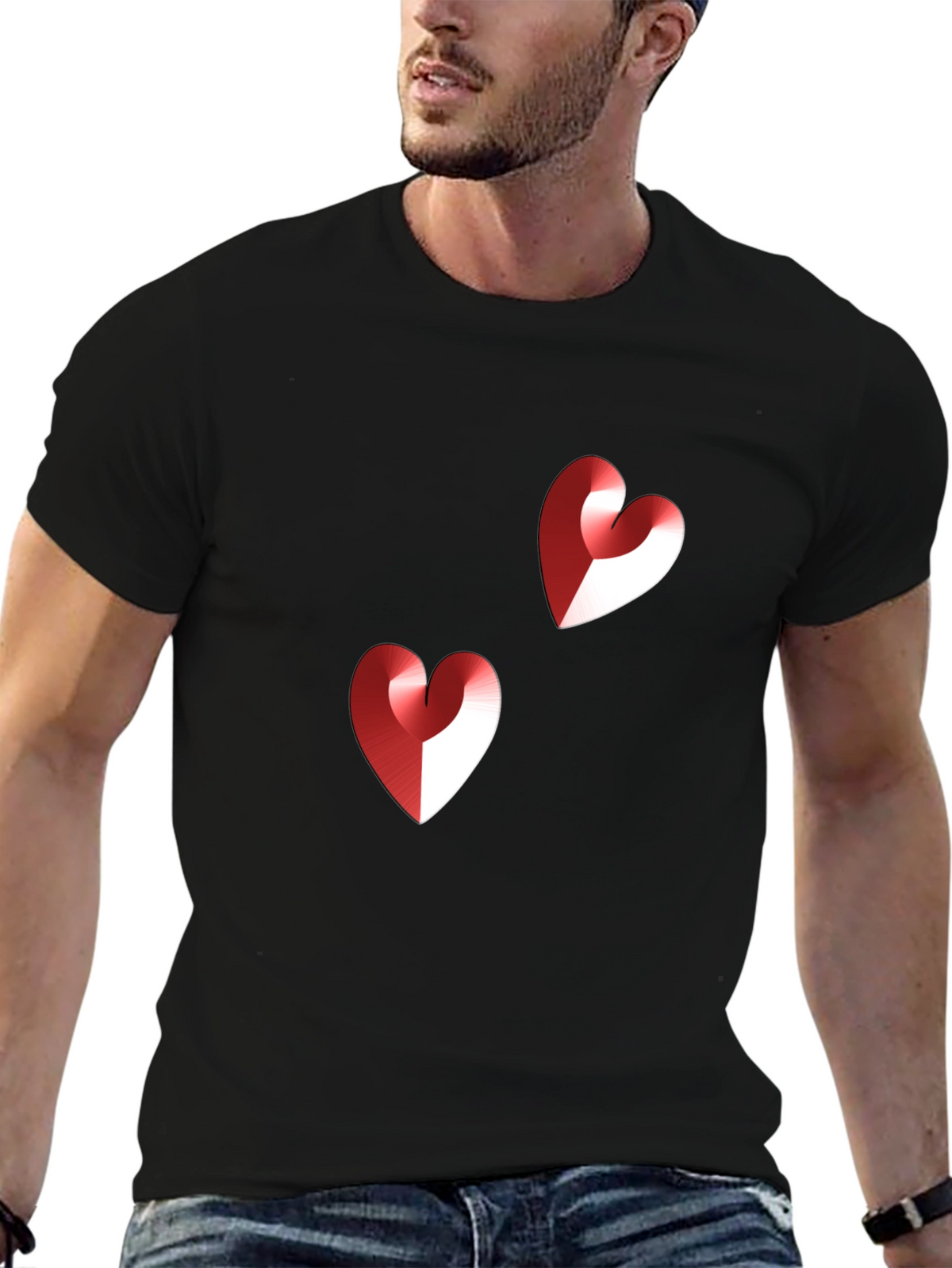 Heart Graphic Black T-Shirt