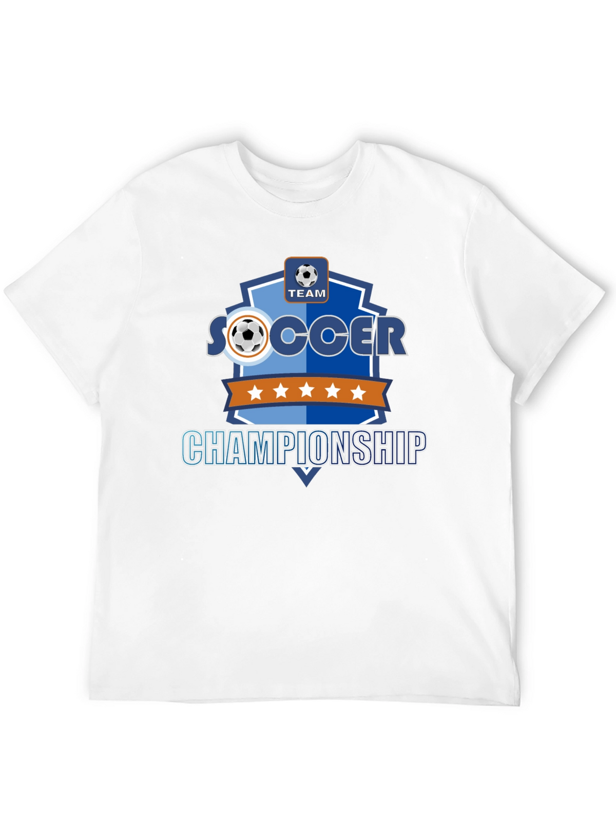 Soccer Championship Black T-Shirt for Team Sports