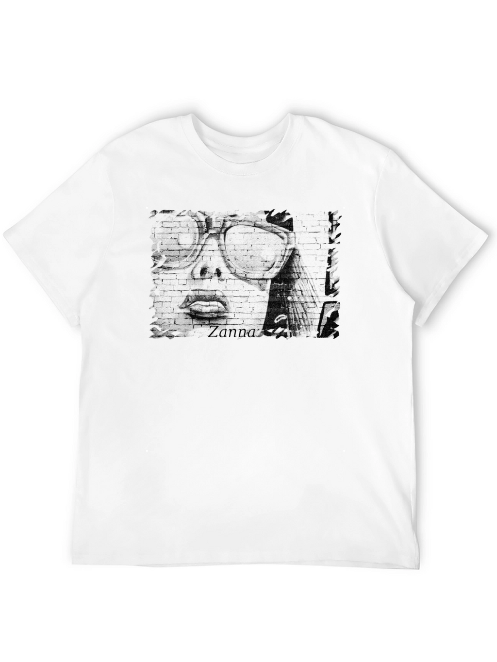 Distressed Graphic Tee - Cool Retro Brick Face