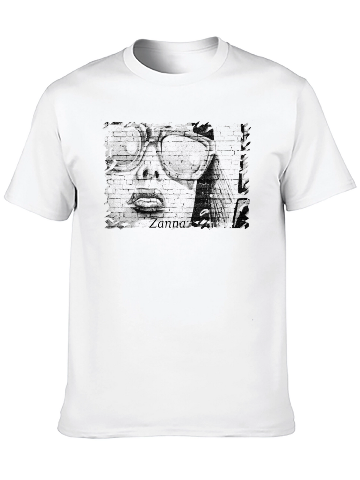 Distressed Graphic Tee - Cool Retro Brick Face