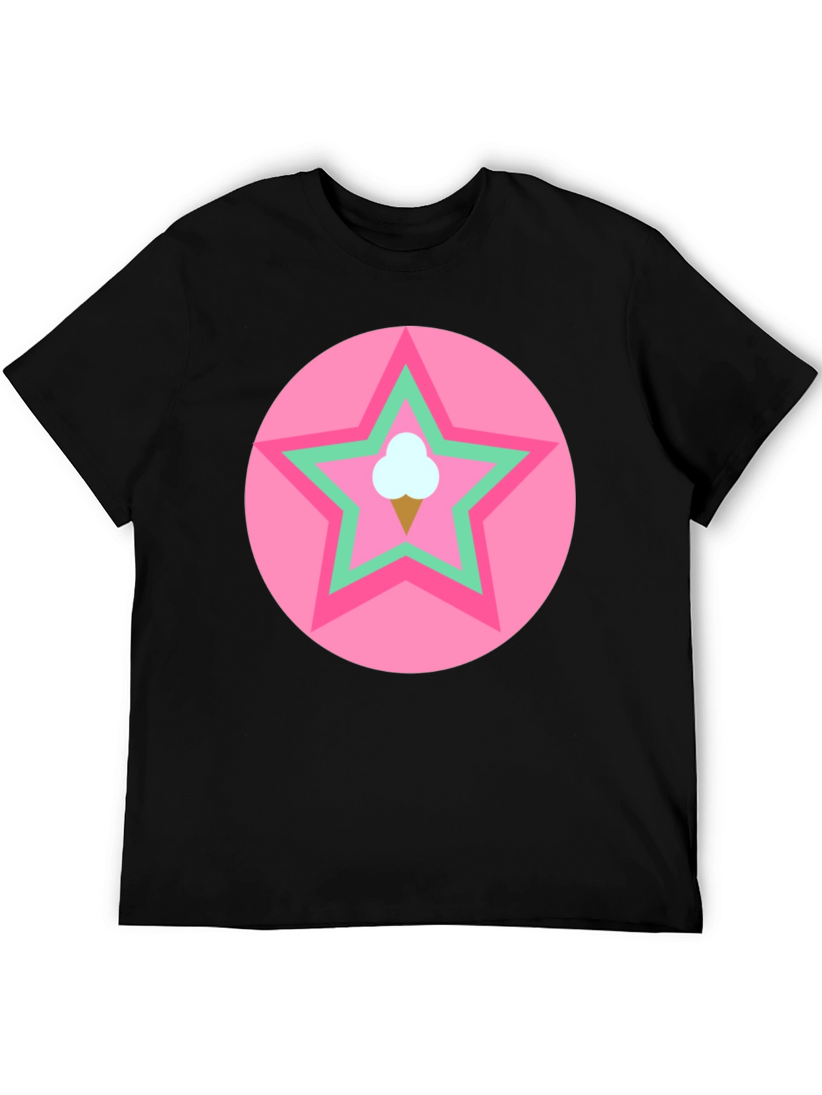 Ice Cream Star Graphic Tee - Black