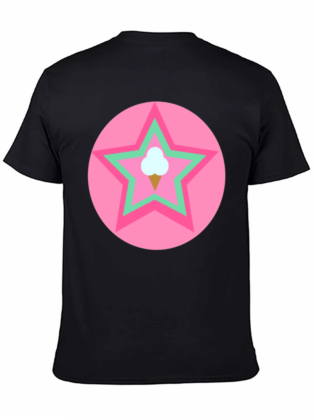 Ice Cream Star Graphic Tee - Black
