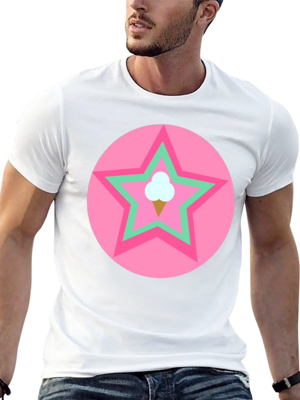 Ice Cream Star Graphic Tee - Black