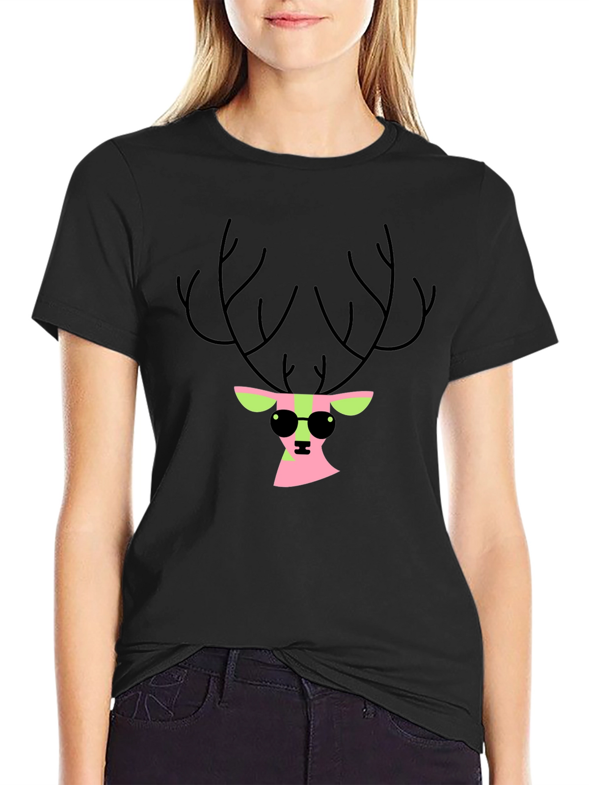 Cool Deer Black T-Shirt