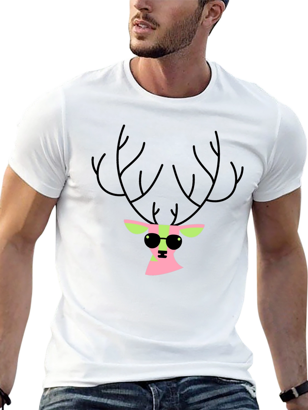 Cool Deer Black T-Shirt