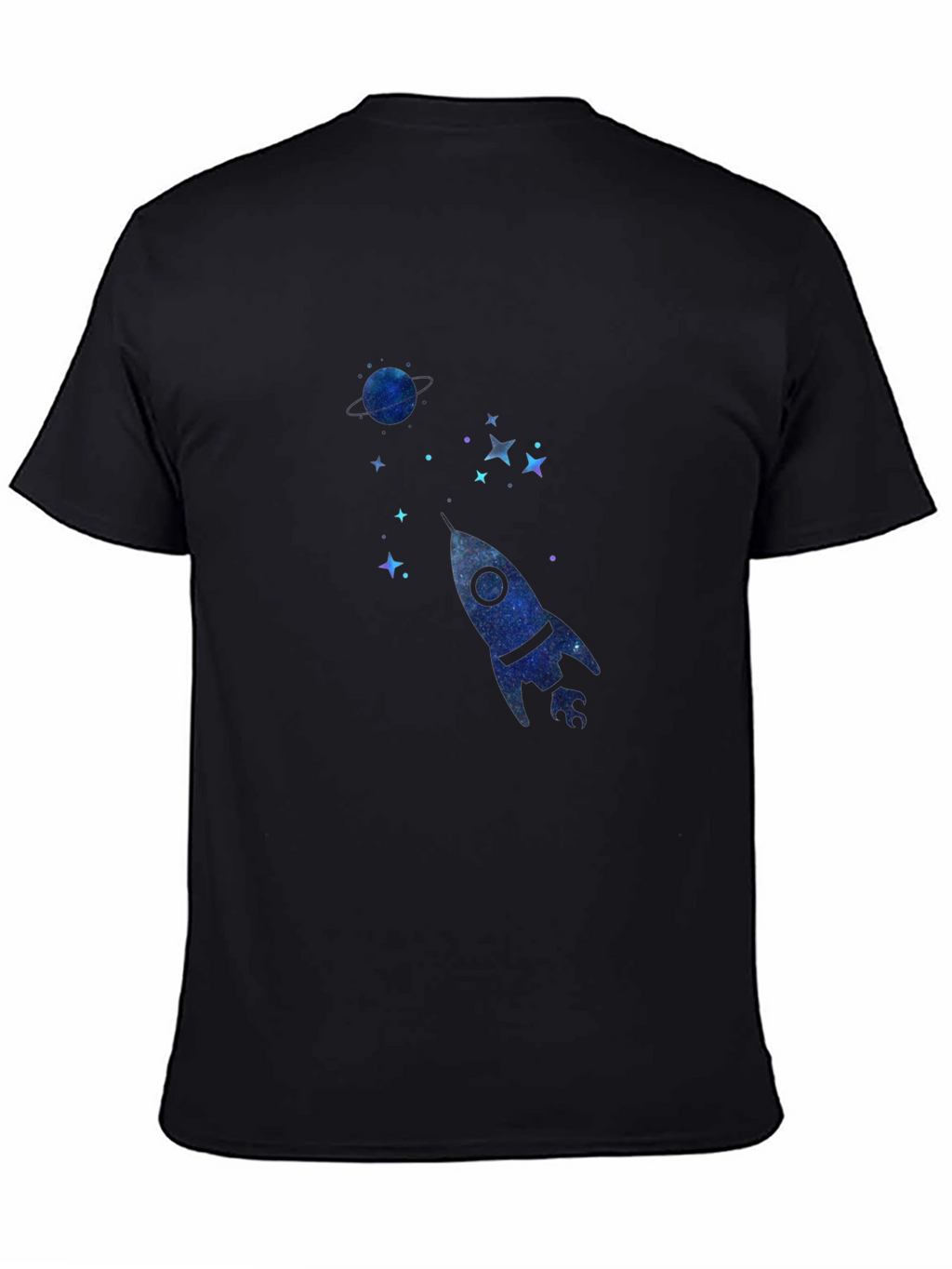 Cosmic Rocket Black T-Shirt
