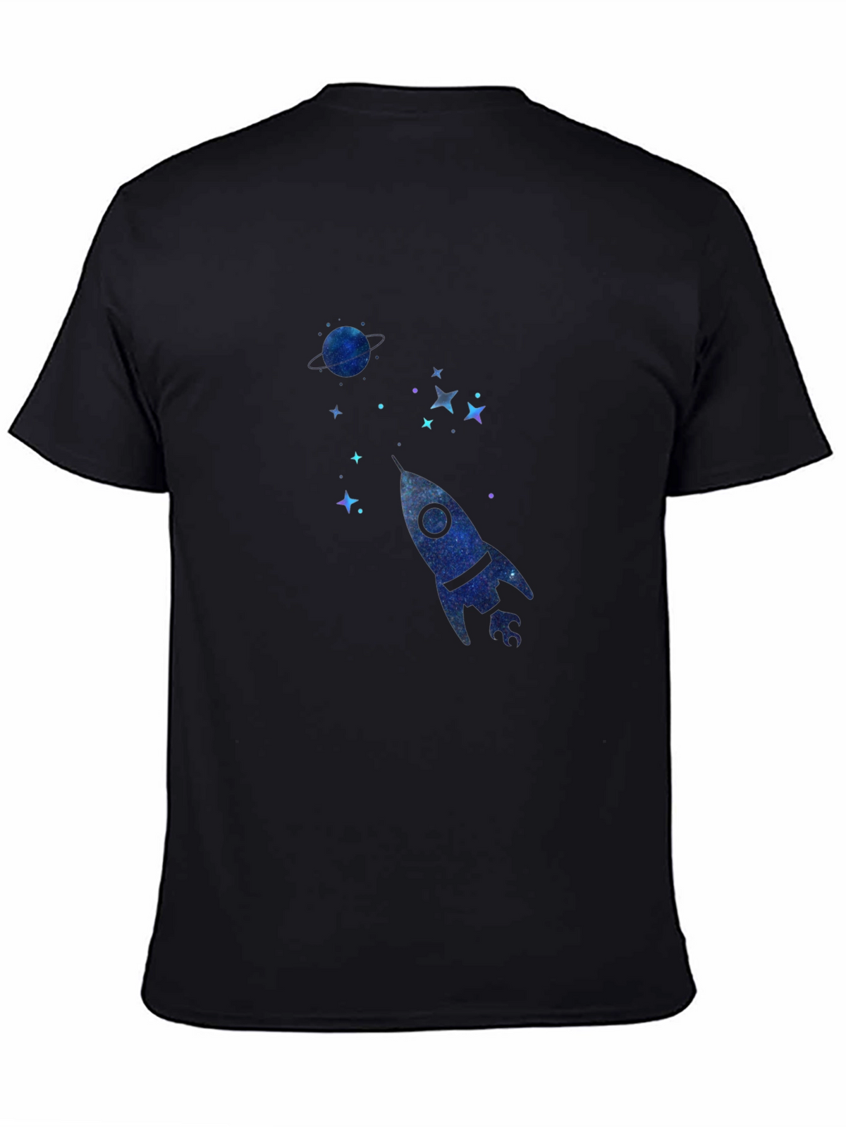 Cosmic Rocket Black T-Shirt