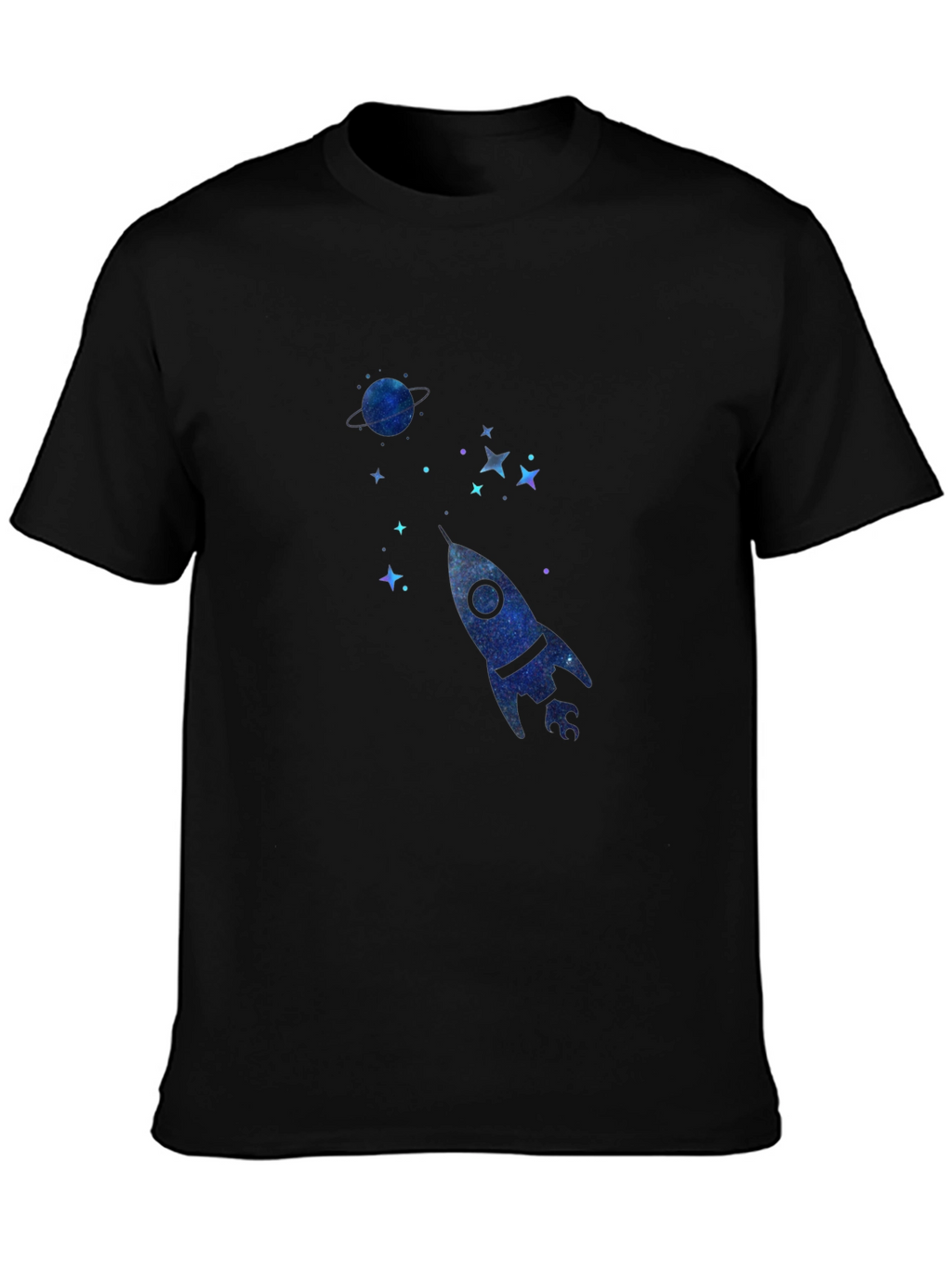 Cosmic Rocket Black T-Shirt