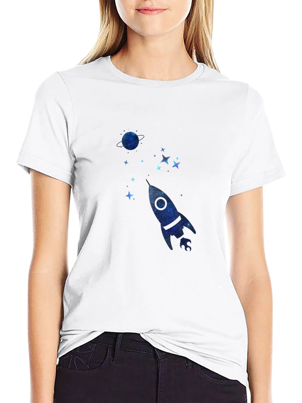 Cosmic Rocket Black T-Shirt