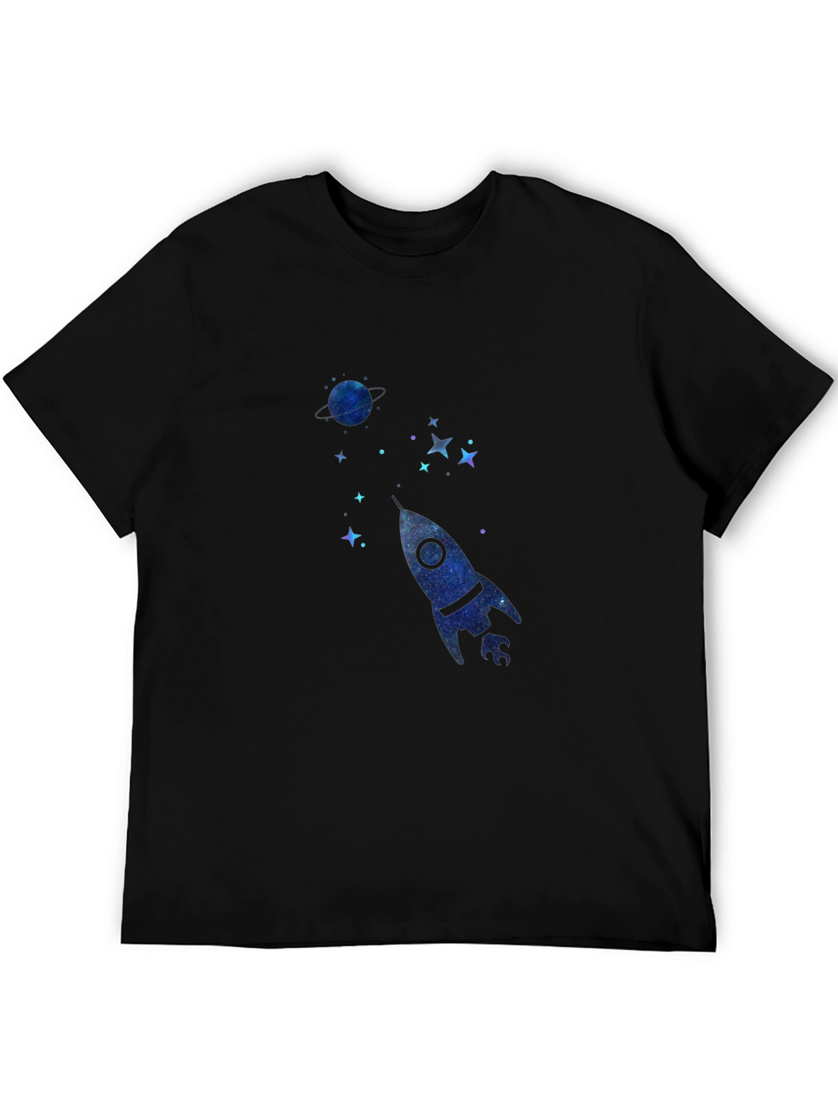 Cosmic Rocket Black T-Shirt