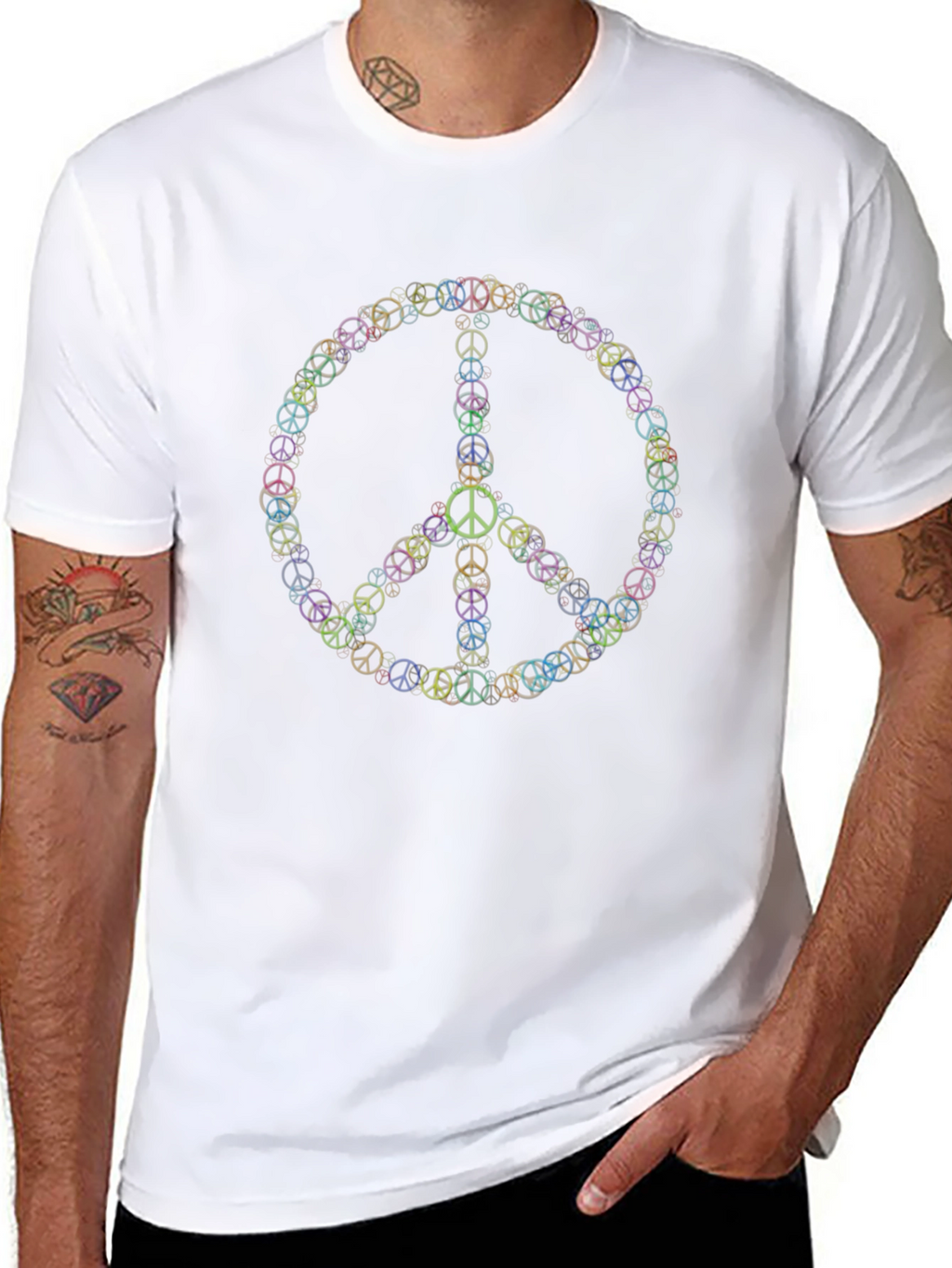 Peace Sign Graphic Tee - Black