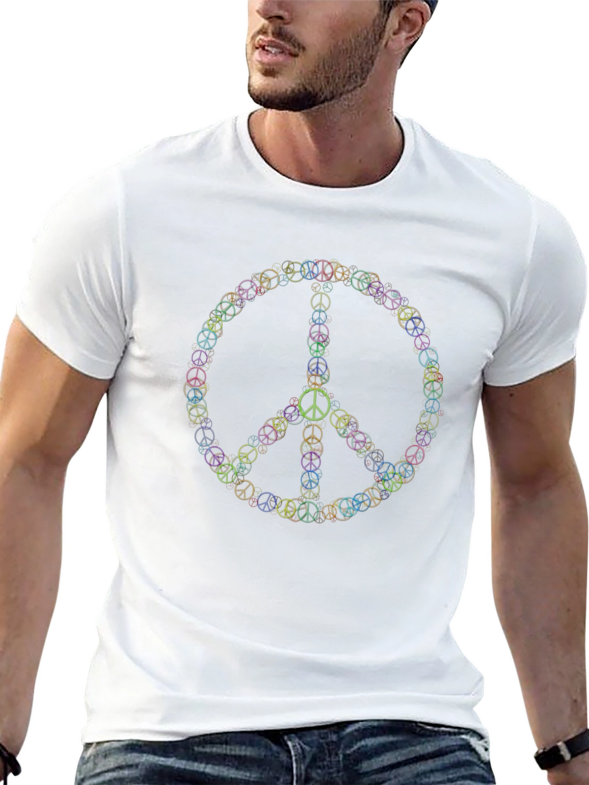 Peace Sign Graphic Tee - Black