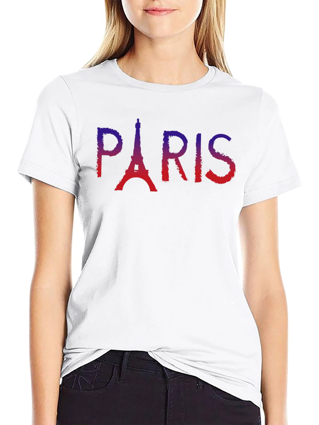 Paris Eiffel Tower Graphic Tee - Soft Black T-Shirt