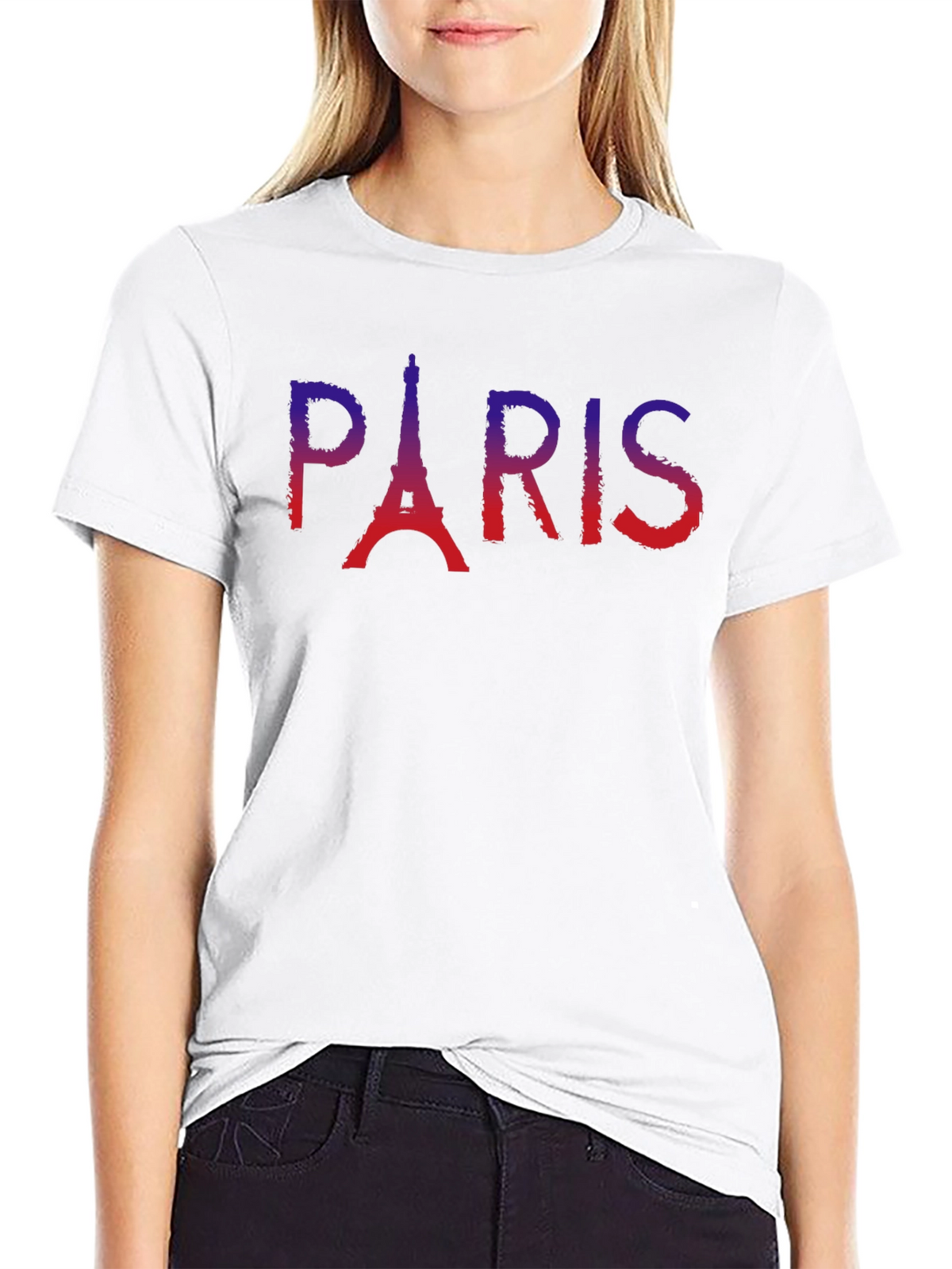 Paris Eiffel Tower Graphic Tee - Soft Black T-Shirt