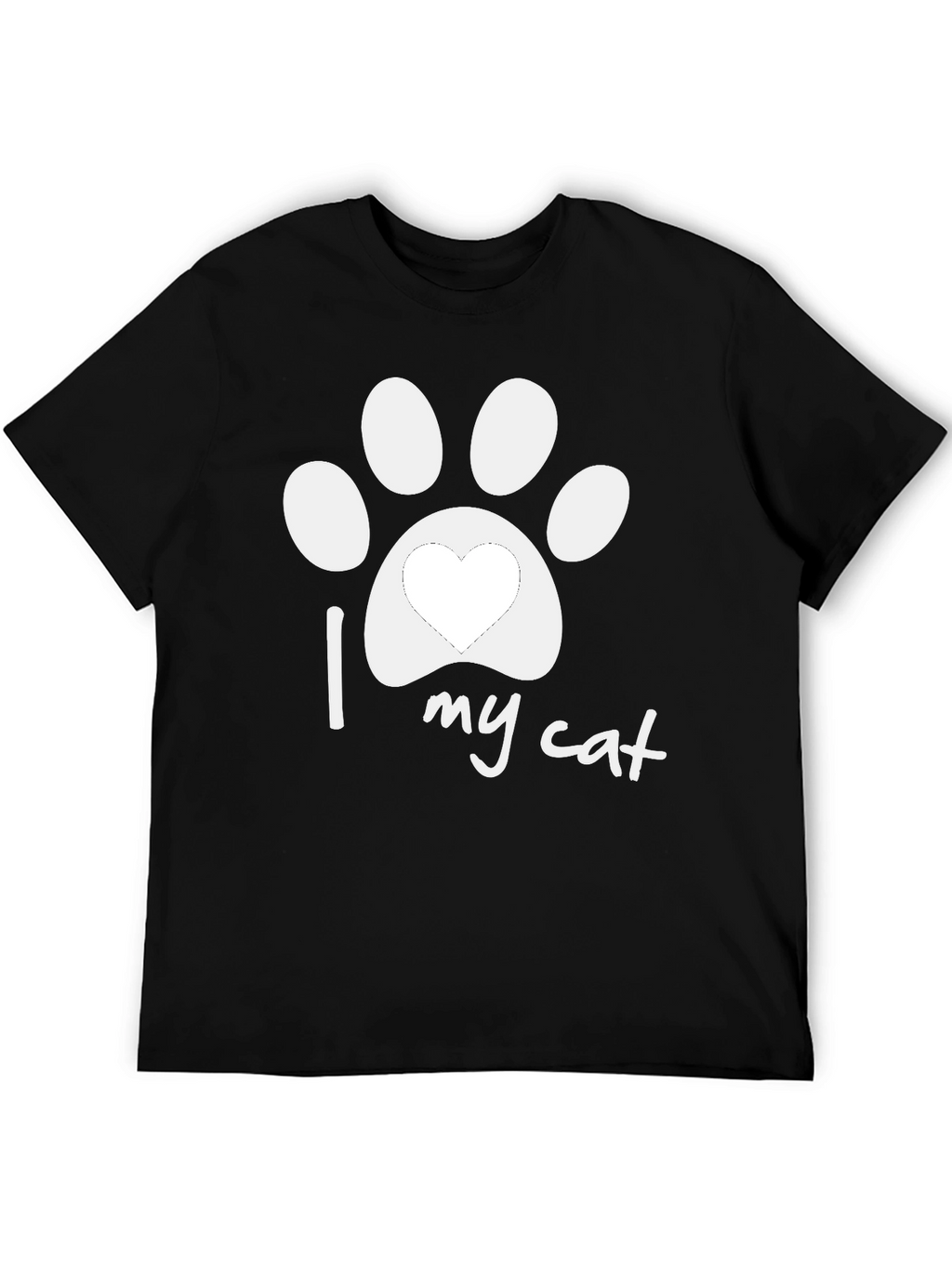 I Love My Cat Paw Print T-Shirt - Unisex