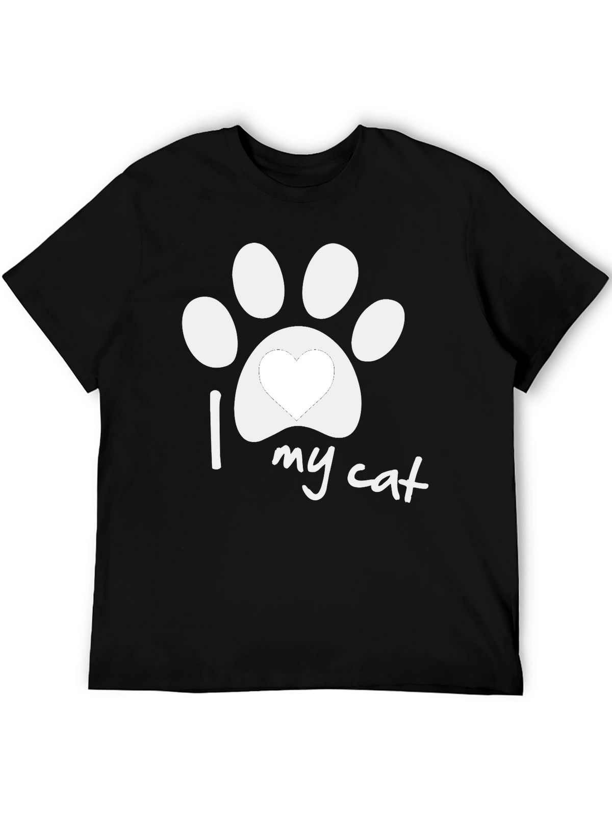 I Love My Cat Paw Print T-Shirt - Unisex