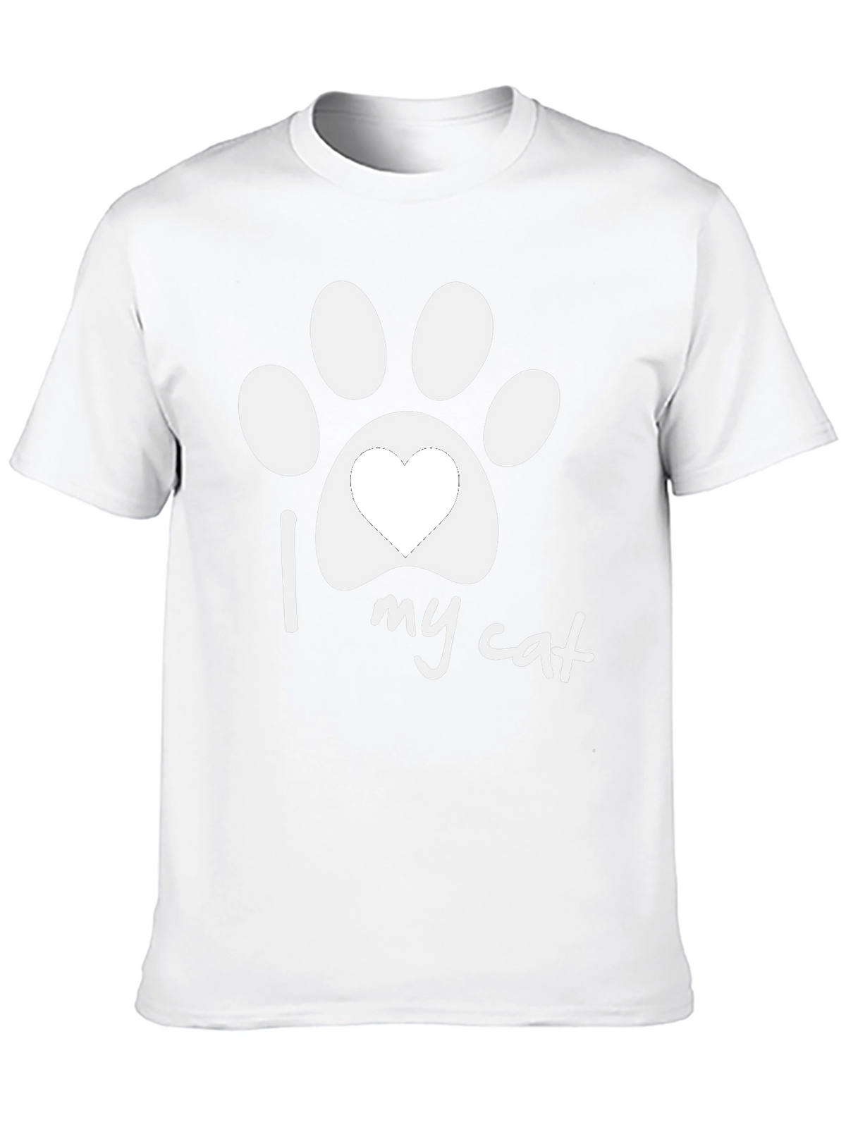 I Love My Cat Paw Print T-Shirt - Unisex