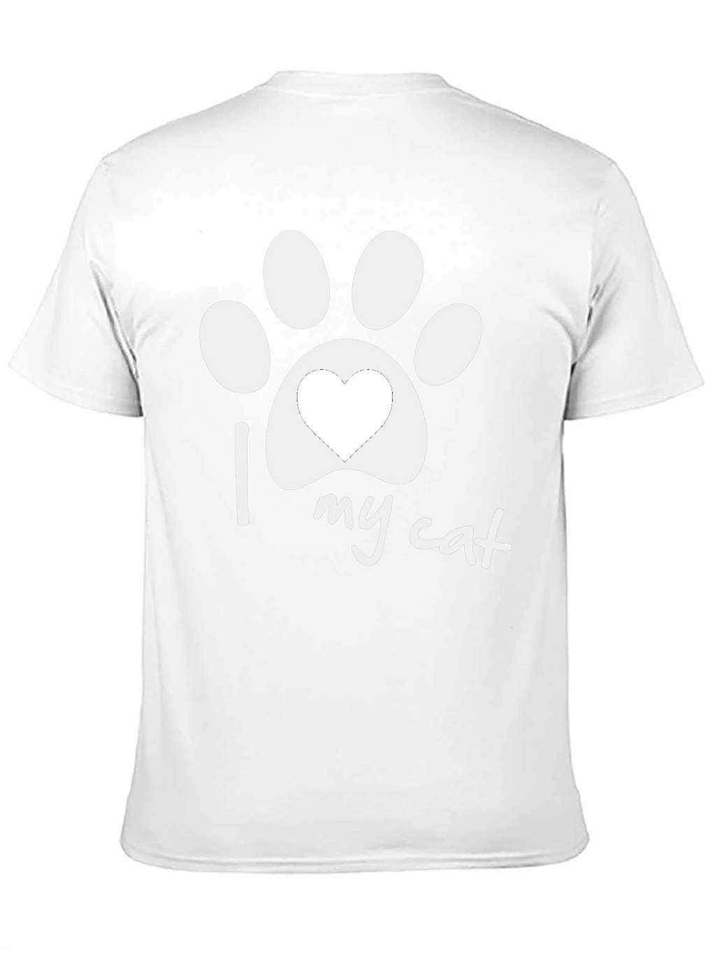 I Love My Cat Paw Print T-Shirt - Unisex