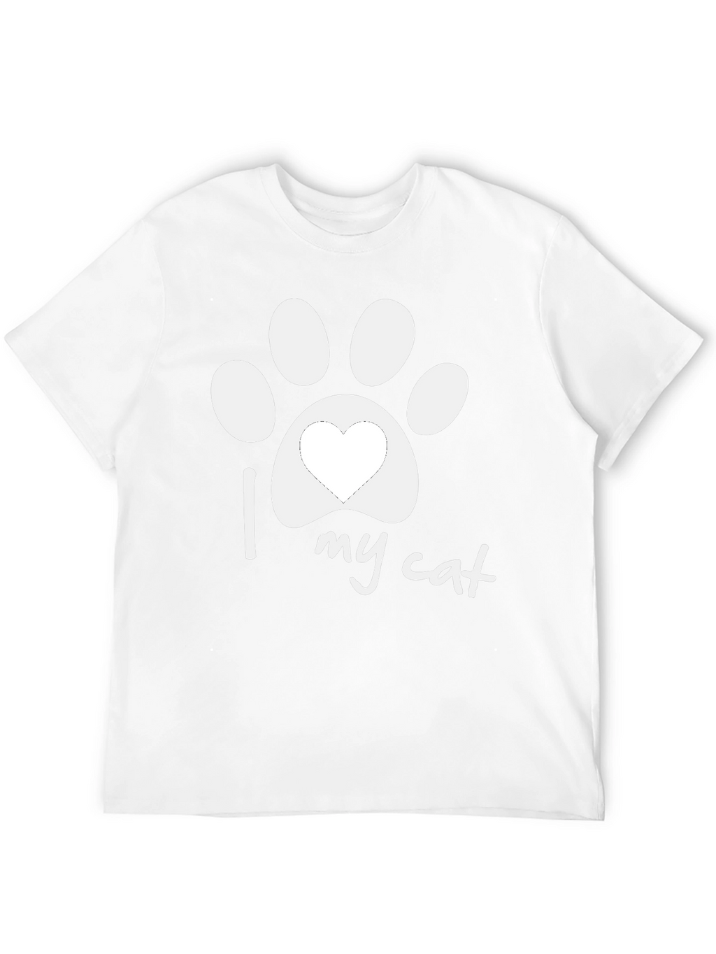 I Love My Cat Paw Print T-Shirt - Unisex