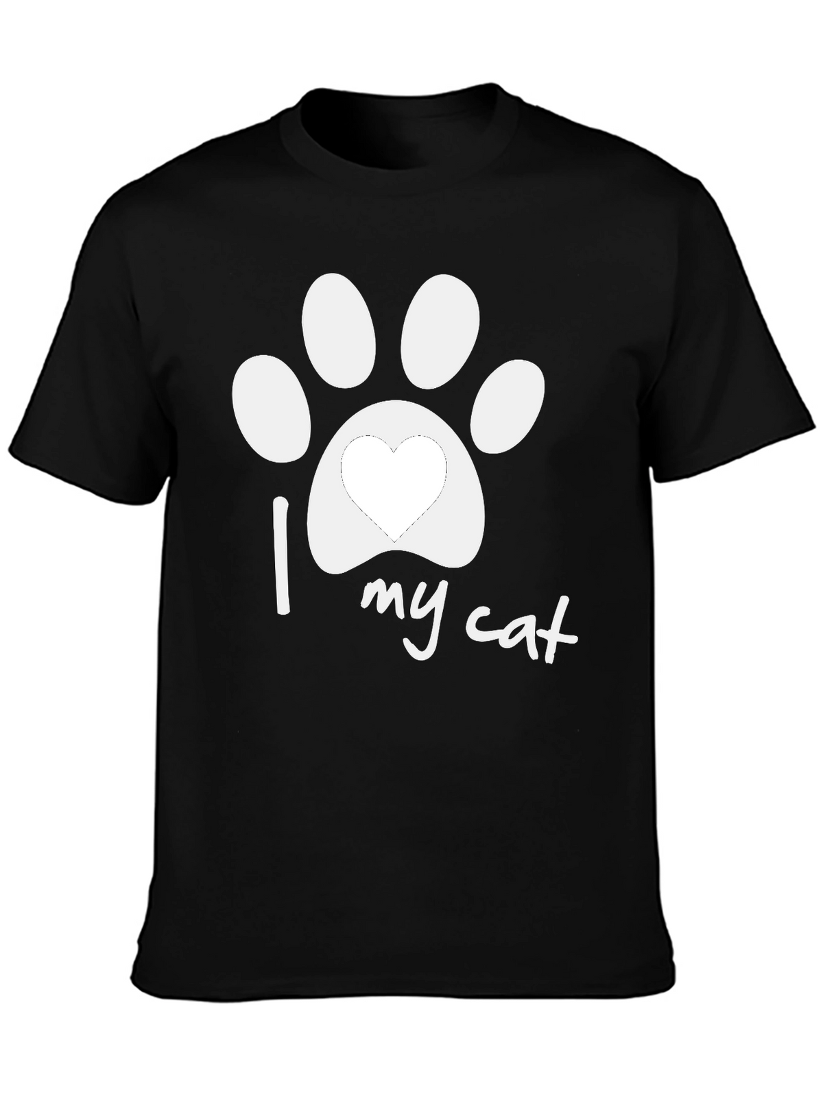 I Love My Cat Paw Print T-Shirt - Unisex