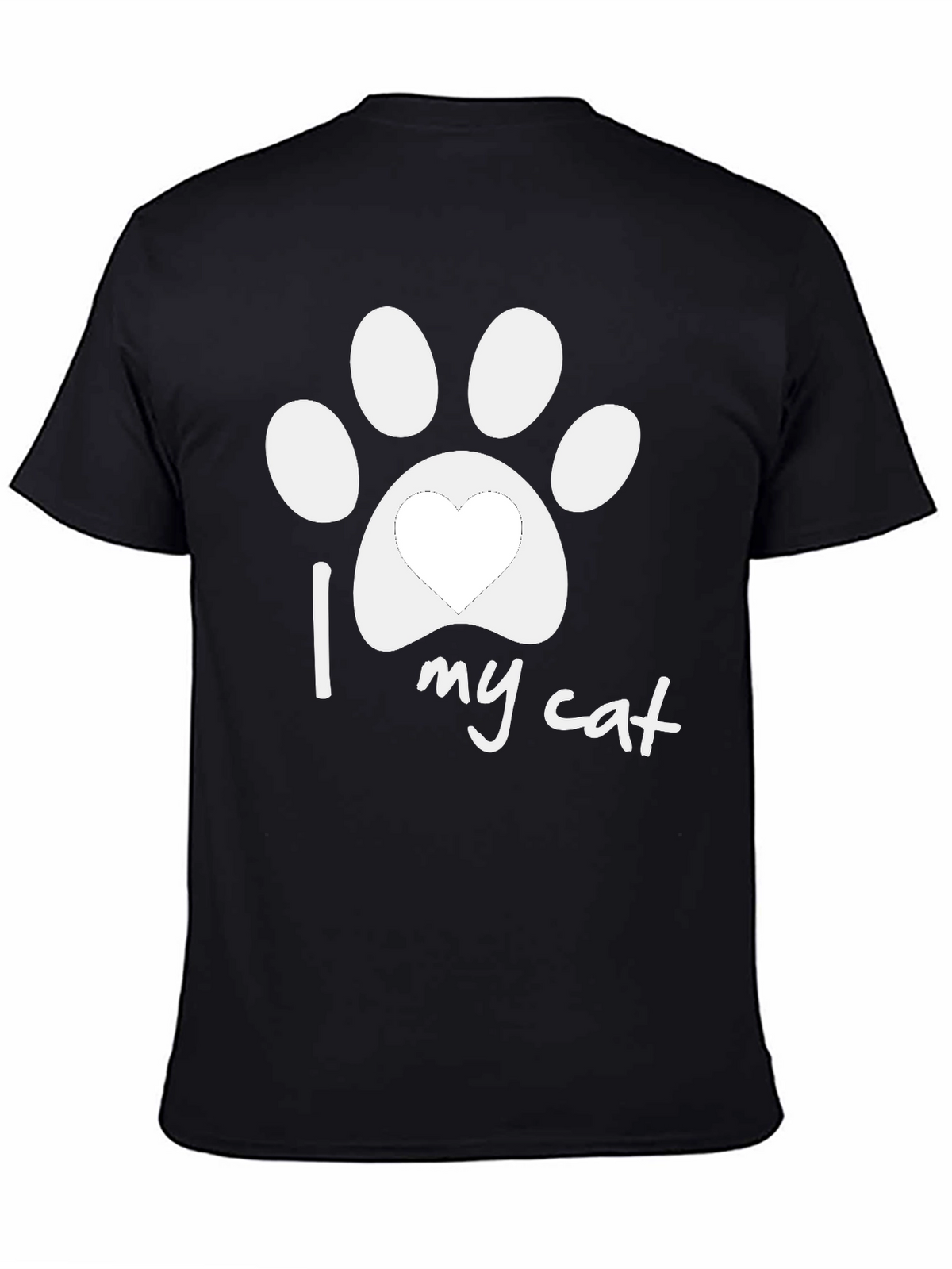 I Love My Cat Paw Print T-Shirt - Unisex
