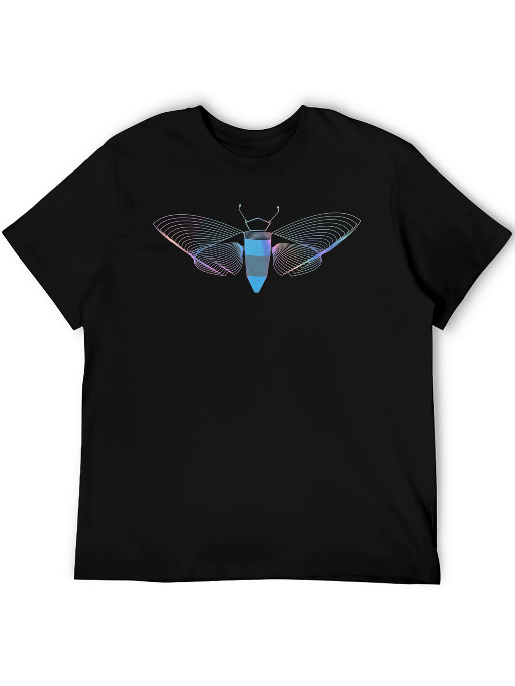 Geometric Butterfly Graphic Tee - Black