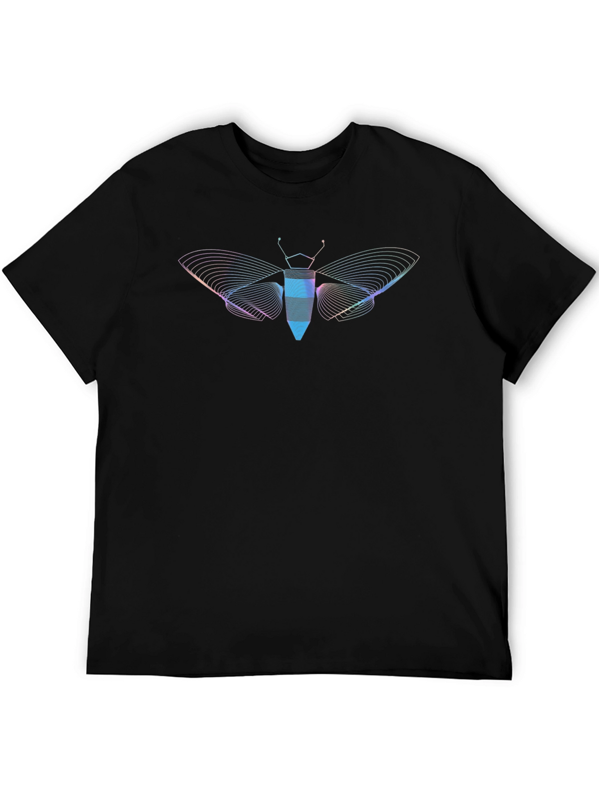 Geometric Butterfly Graphic Tee - Black