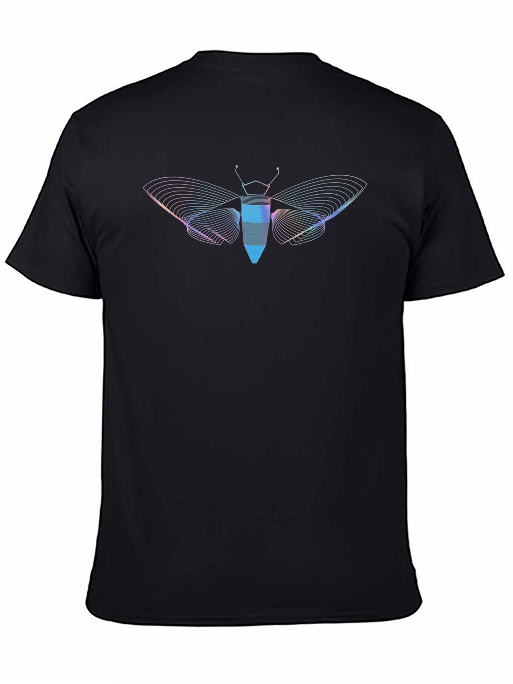 Geometric Butterfly Graphic Tee - Black
