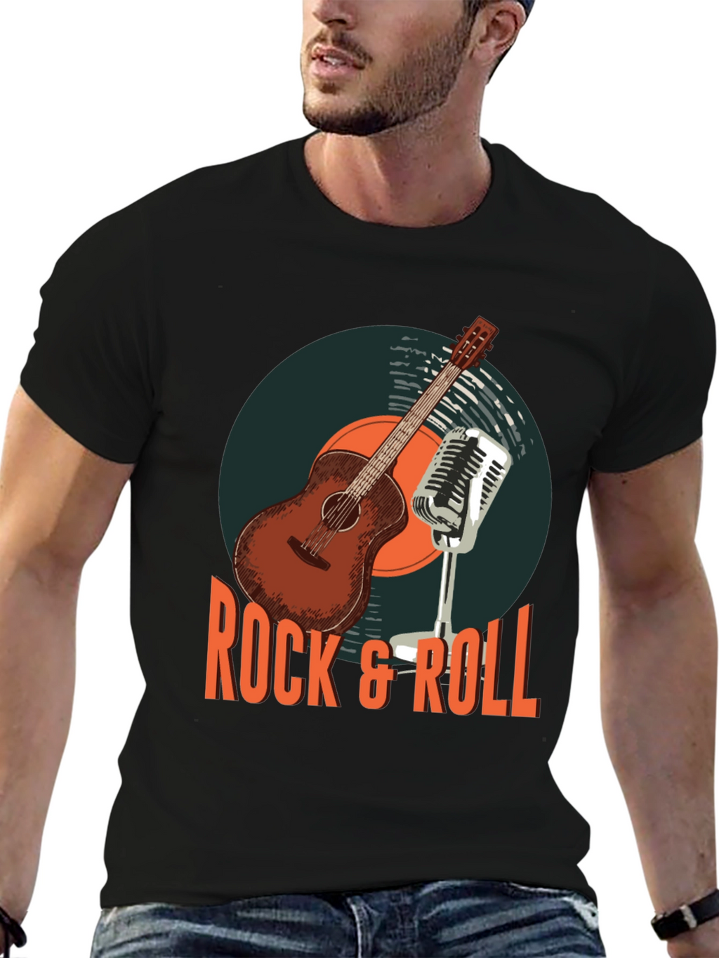 Rock & Roll Guitar Graphic T-Shirt