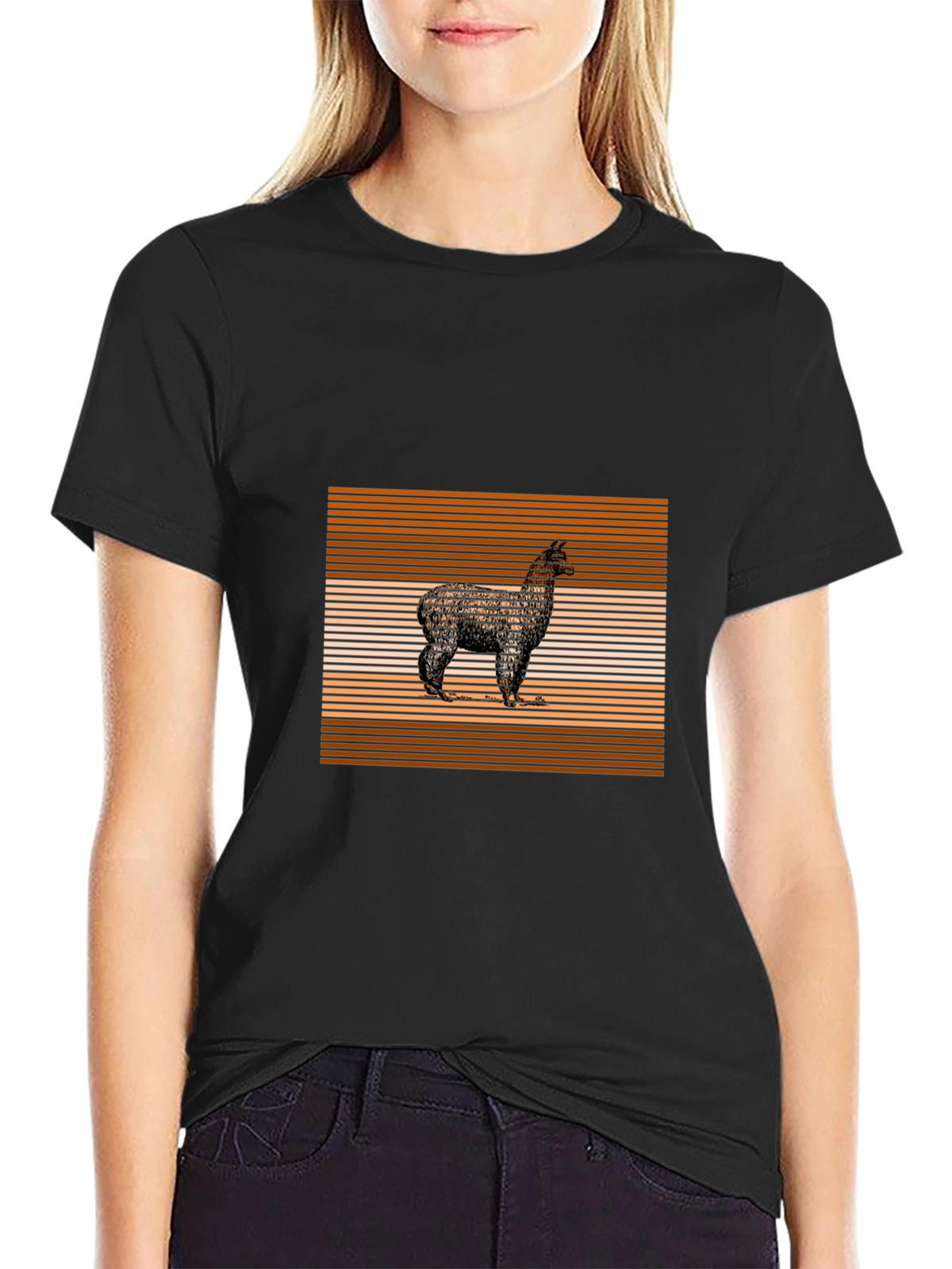 Alpaca Graphic Tee - Stylish Mens Black T-Shirt