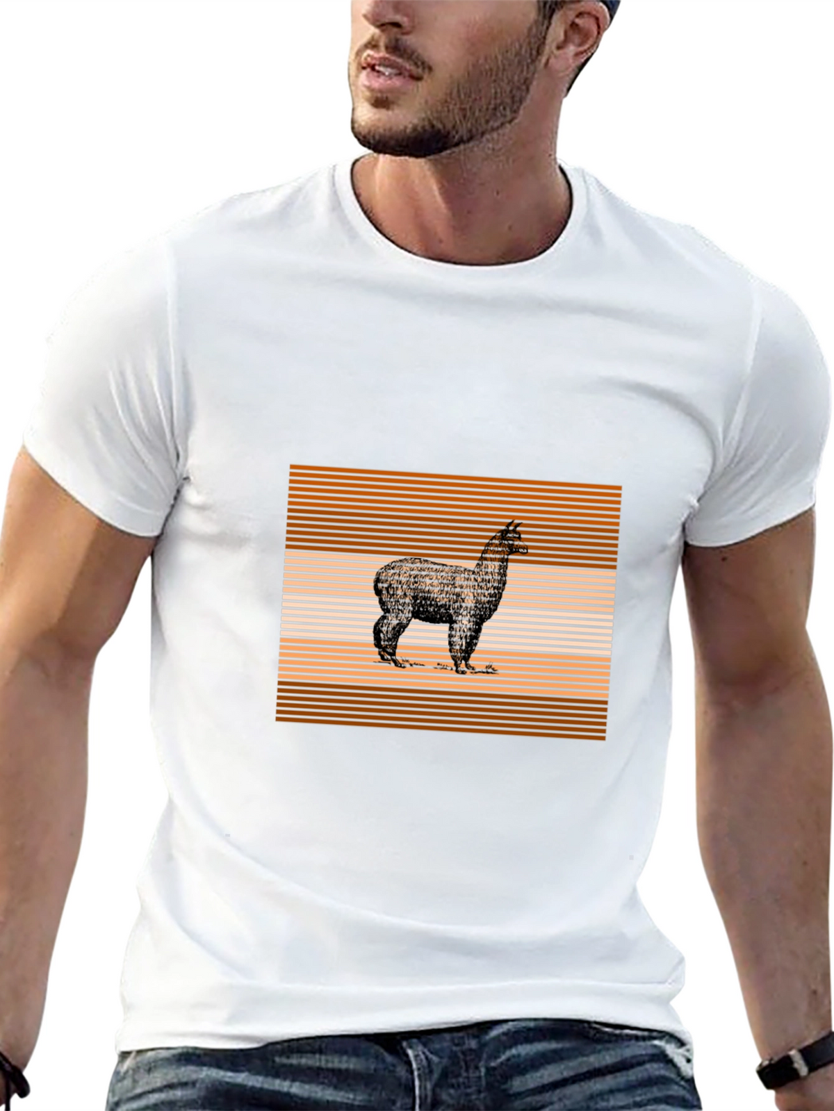 Alpaca Graphic Tee - Stylish Mens Black T-Shirt