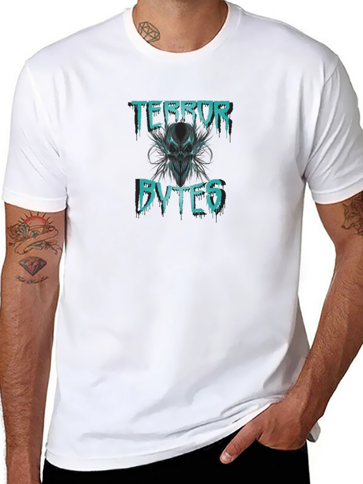 Terror Bytes Graphic Print Black T-Shirt