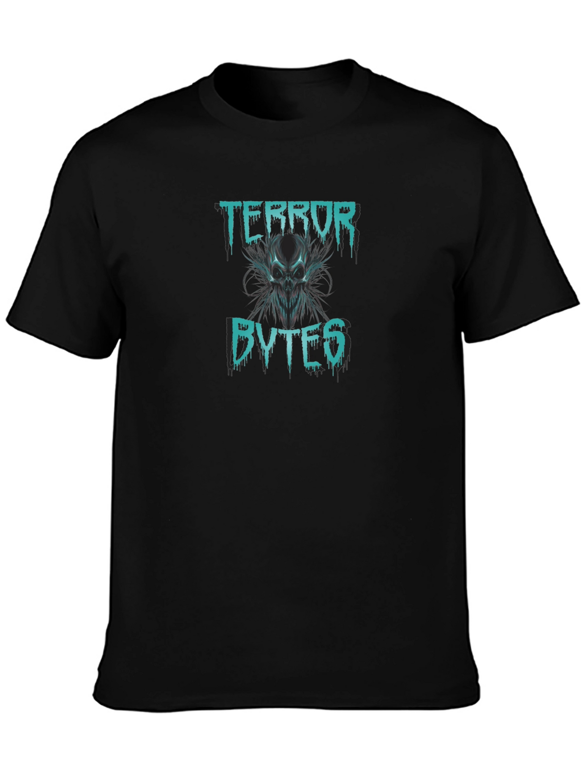 Terror Bytes Graphic Print Black T-Shirt