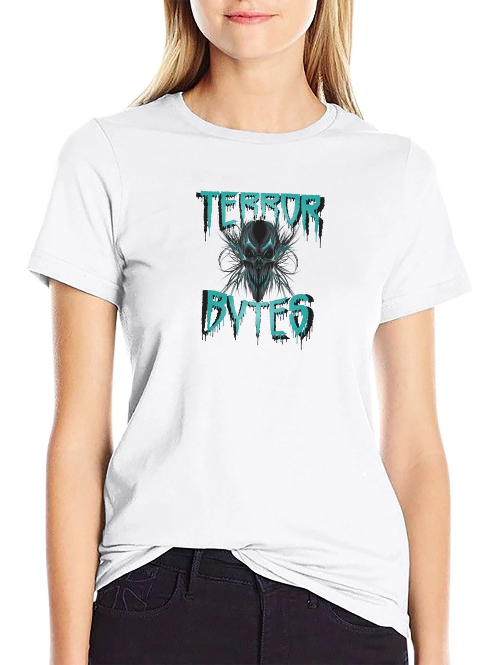 Terror Bytes Graphic Print Black T-Shirt