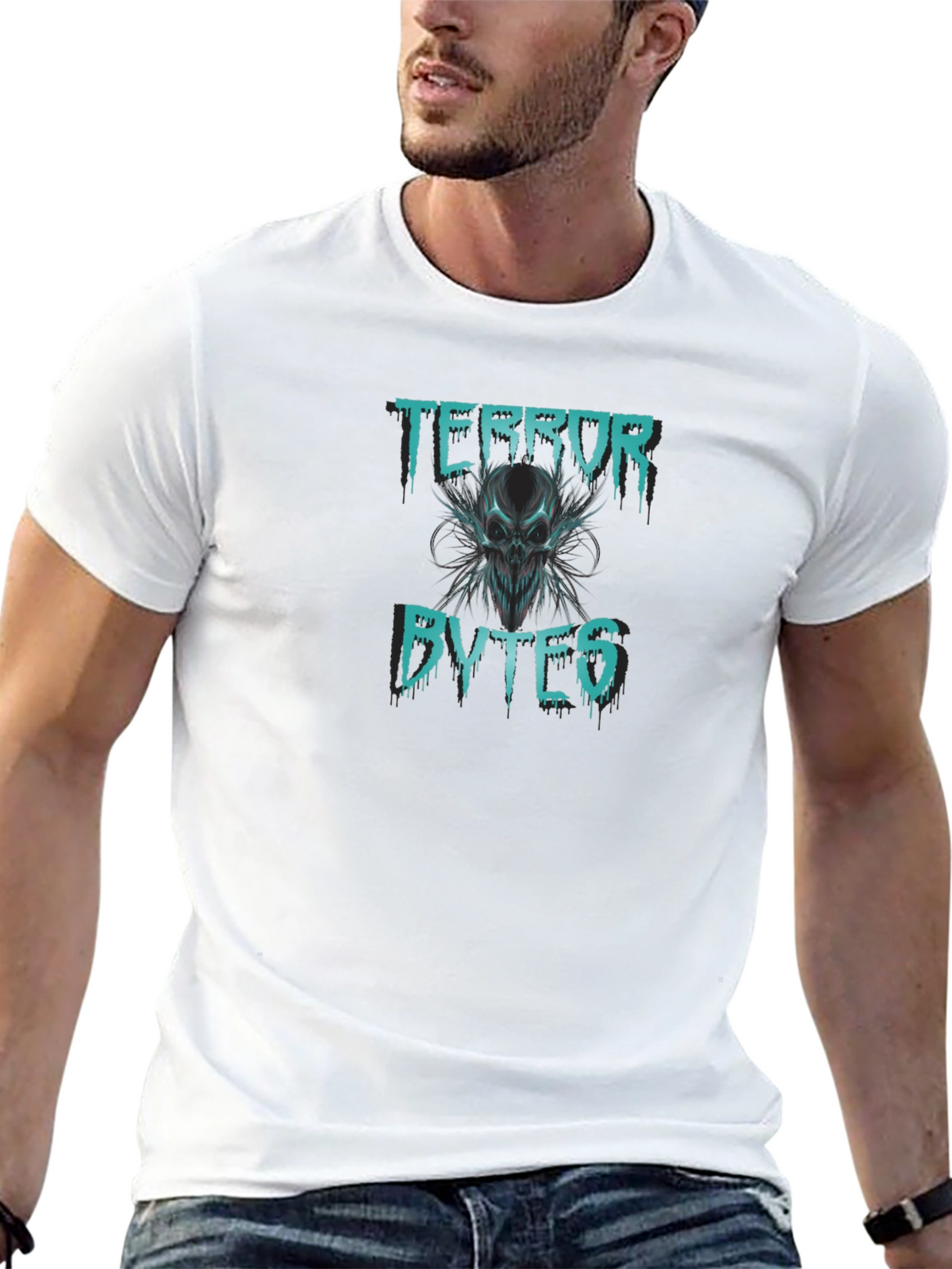 Terror Bytes Graphic Print Black T-Shirt